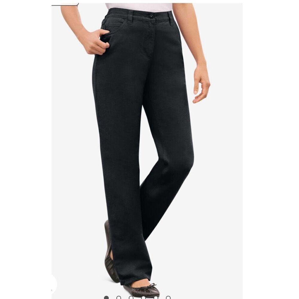NWT size 22W Woman Within black denim natural fit jeans.